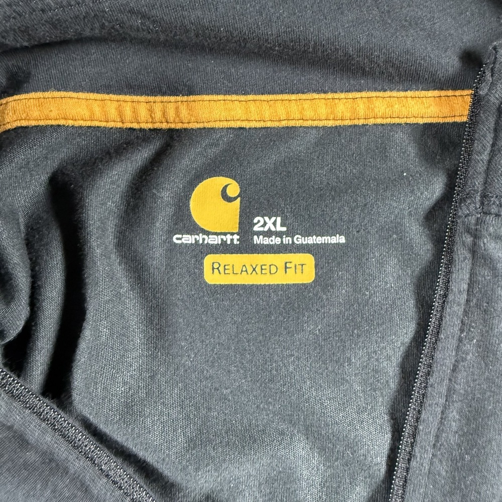 Carhartt Mens Force 1/4 Zip Pullover 2XL Black Long Sleeve Relaxed Fit - Picture 5 of 6